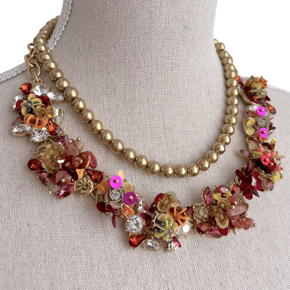 Talbots Colorful Mixed Media Statement Necklace - Picture 8 of 16